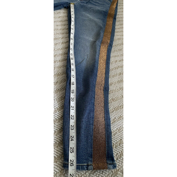 7 For All Mankind Jeans Womens Sz 25 High Waist Skinny Ankle Sparkle Side Pants - Picture 12 of 14